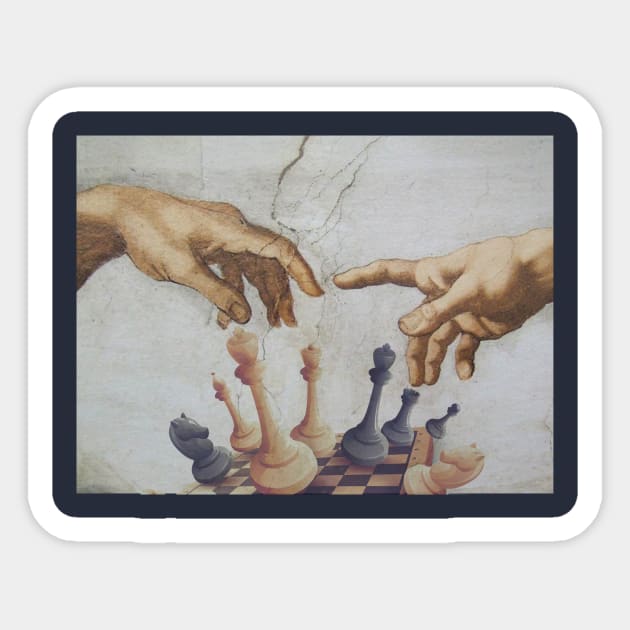 The Creation of Adam Chess | Chess Player Gift | Gambit | Chess Lover | Chess Art Sticker by Journey Mills